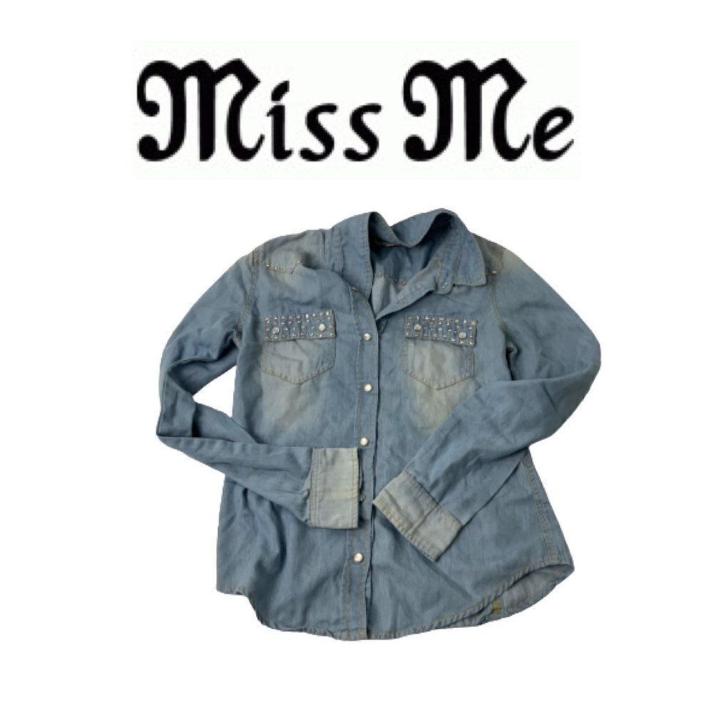 Miss Me  Denim Long Sleeve Shirt. Sz S